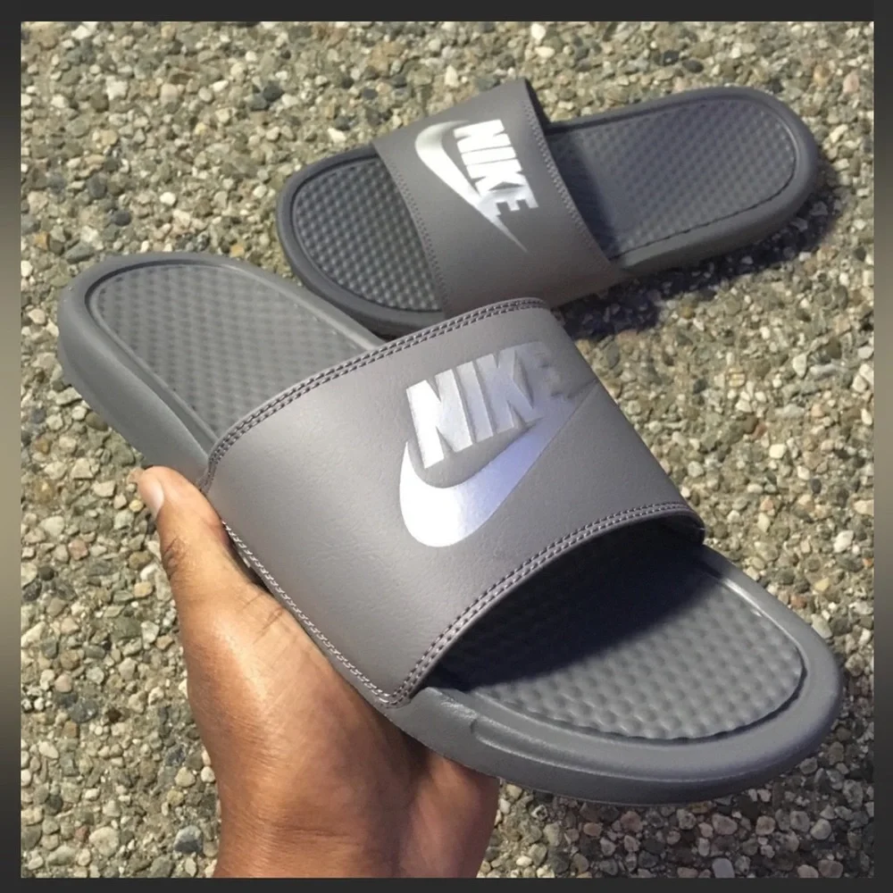 Nike | Shoes | Nike Benassi Slides Just Do Itjdi Silvers  display picture 1